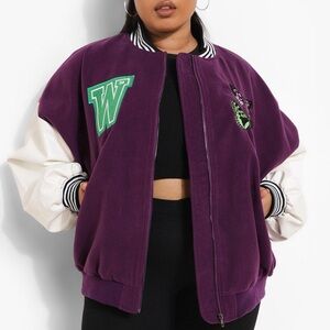 BUTTERFLY EMBROIDERED VARSITY BOMBER 💜